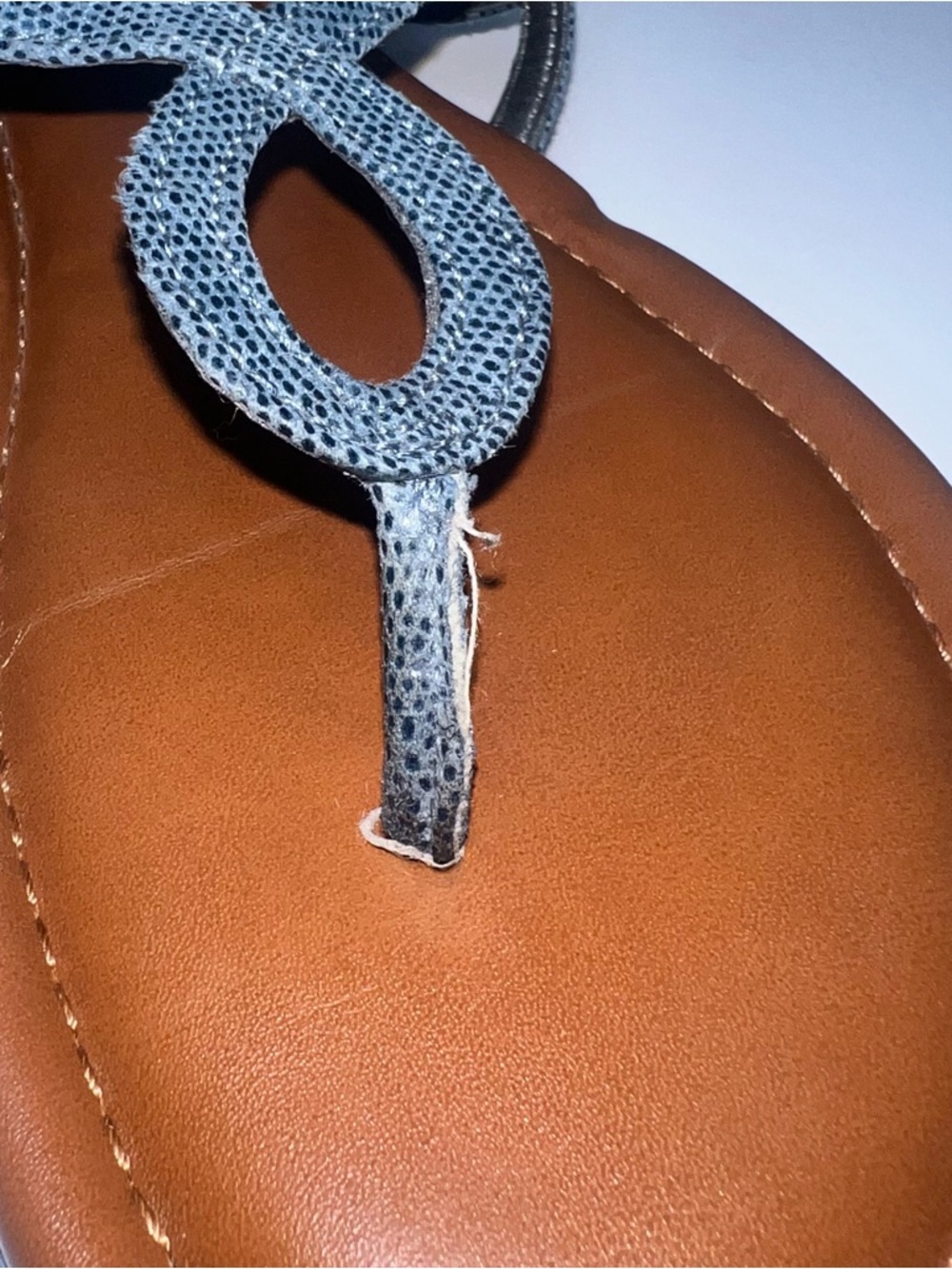Kelly & Katie Woven Strap Women's Flat Sandals in Light Blue and Brown - Picture 7 of 13
